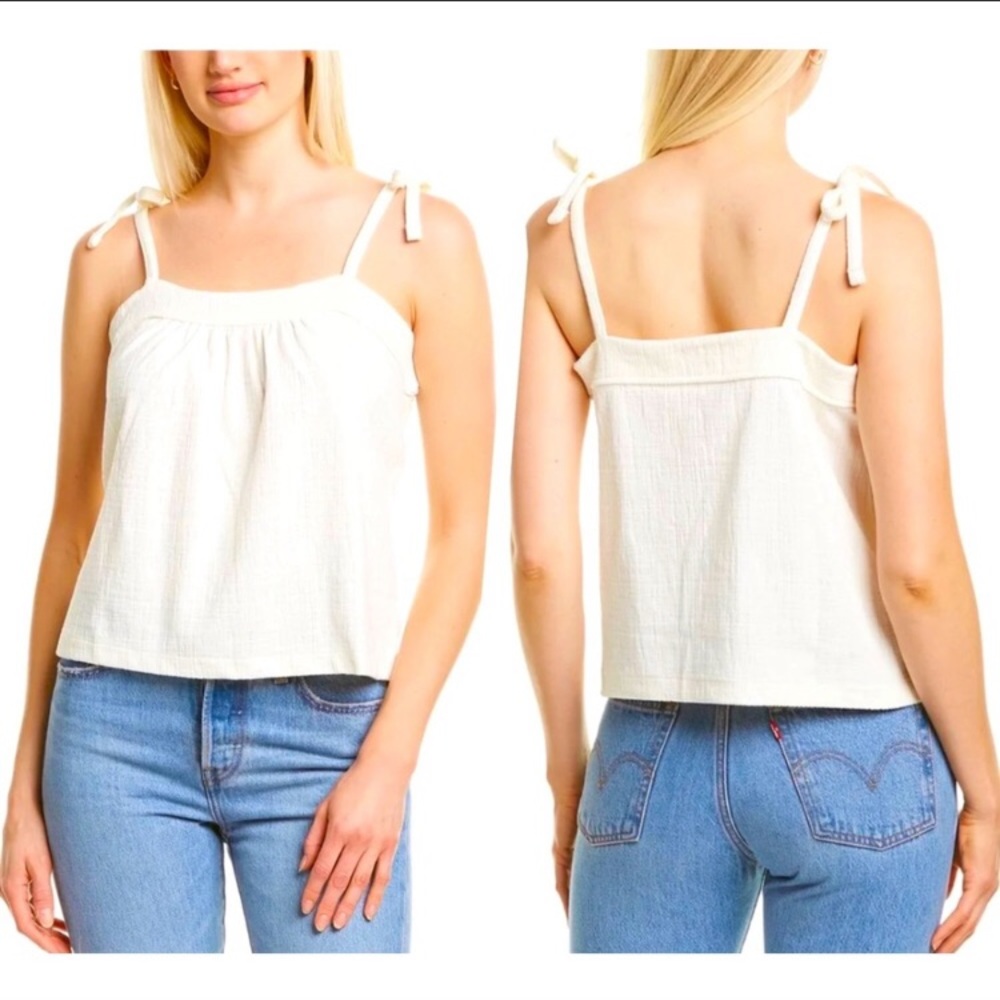 Madewell Crosshatch Tie-Stripe Tank top